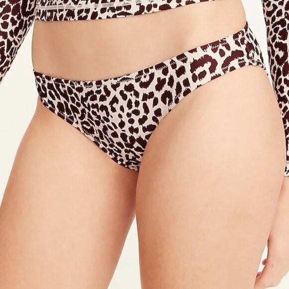 NWT J.Crew Hipster Full-Coverage Leopard Print Bikini Bottom - Picture 1 of 10